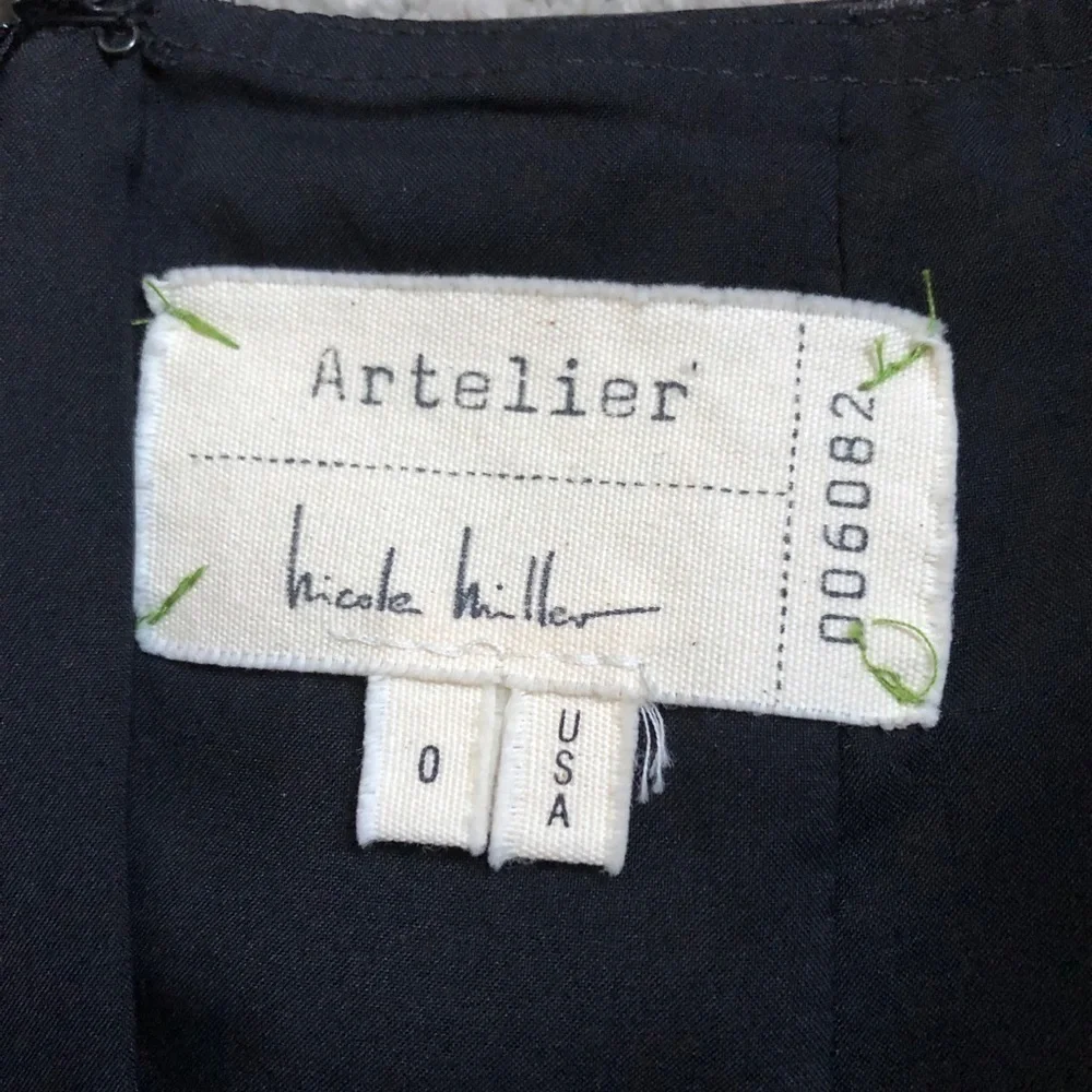 Nicole Miller High Waisted Leather Panel Skirt EUC